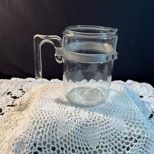 Vintage‎ Pyrex Glass Pitcher with Metal Band 7826H Made in USA NO LID PERCOLATOR